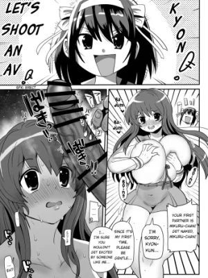 Cover image of Shooting an AV with Kyon and Mikuru